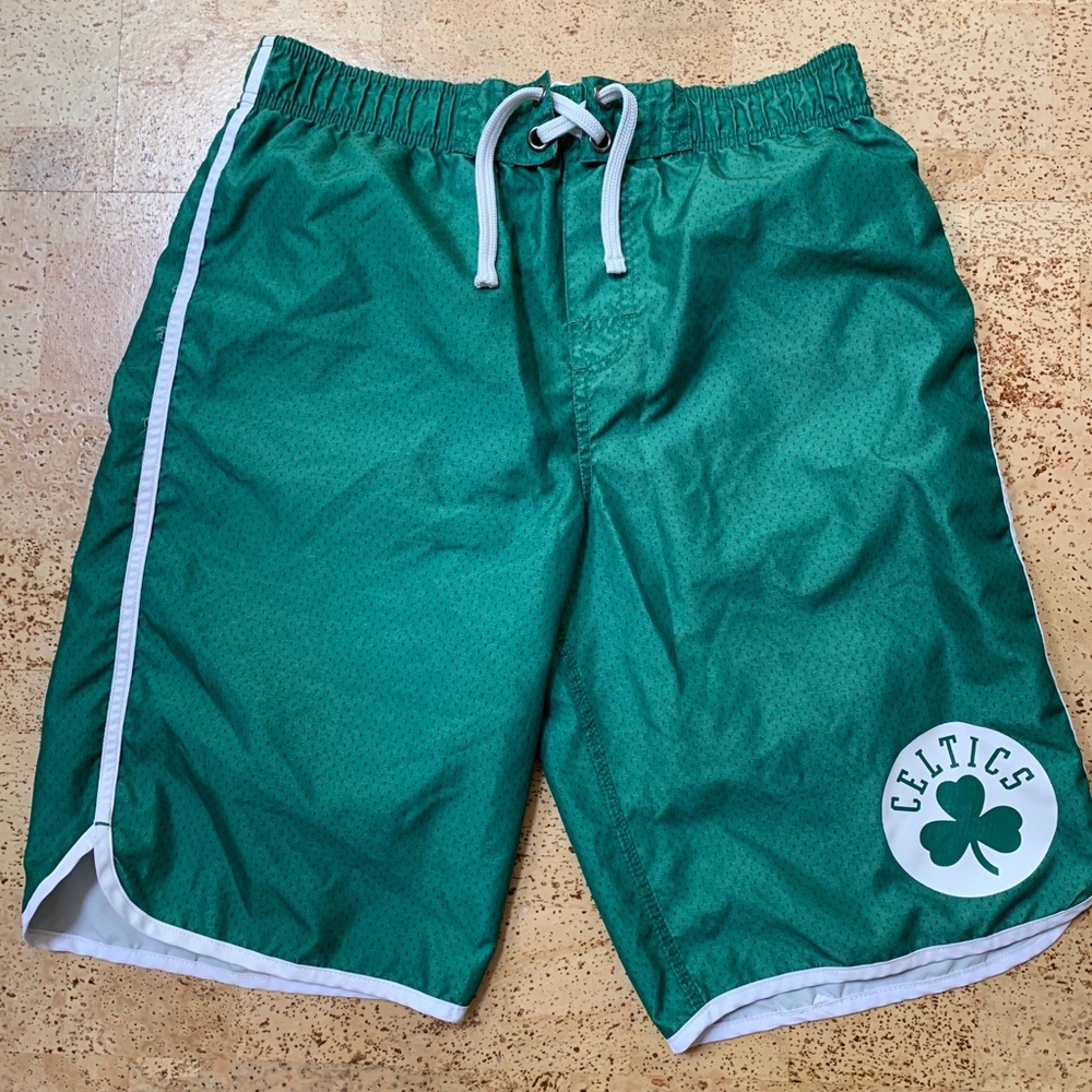 Boy’s Boston Celtics Bathing Suit EUC Size 18
